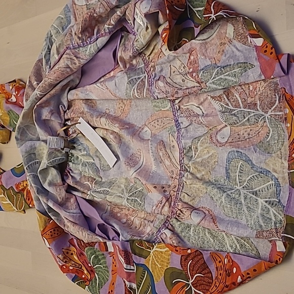 NWT House of Harlow 1960 Tropical Tucan Print Linen Blend Dress with Poc… - Picture 12 of 17